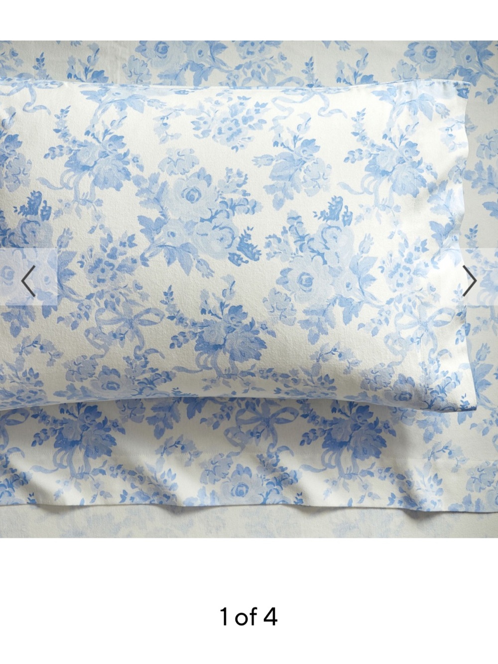 NWT Pottery Barn Teen LoveShackFancy Garden Damask Flannel Sheet Set, Blue, Twin